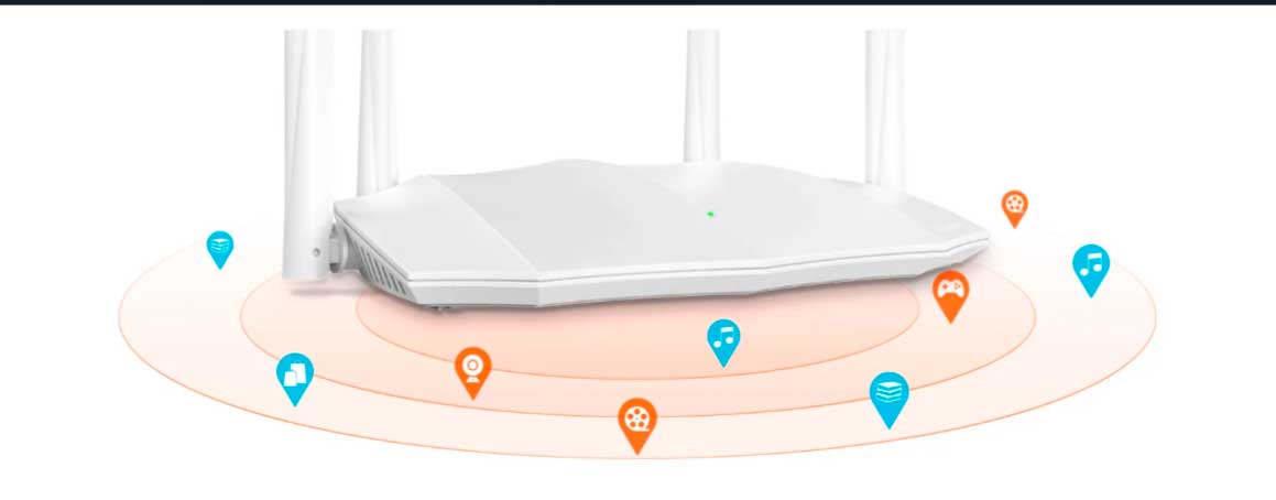 Roteador WiFi Tenda AC5 V3 1200 Mbps Dual Band 2,4 e 5 GHz Preto